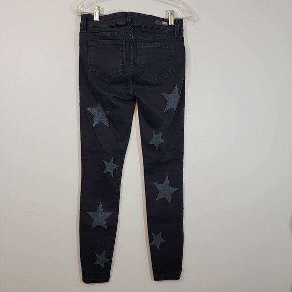 Kut From The Kloth Jeans Mia Toothpick Skinny Black Stars Jeans Size 2 EUC - Picture 4 of 6